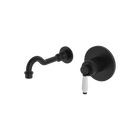 Wall Basin Set Matte Black White Handle