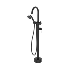 Floor Mounted Mixer with Shower Matte Black White Handle