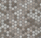 Natural Marble Greige Mix Penny Round Honed Mosaic