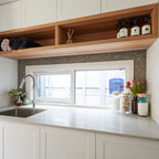 Natural Marble Cinder Grey Penny Round Honed Mosaic - lifestyle view
