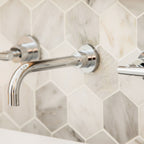 Natural Marble White Calacatta Large Hexagon Honed Mosaic - lifestyle view