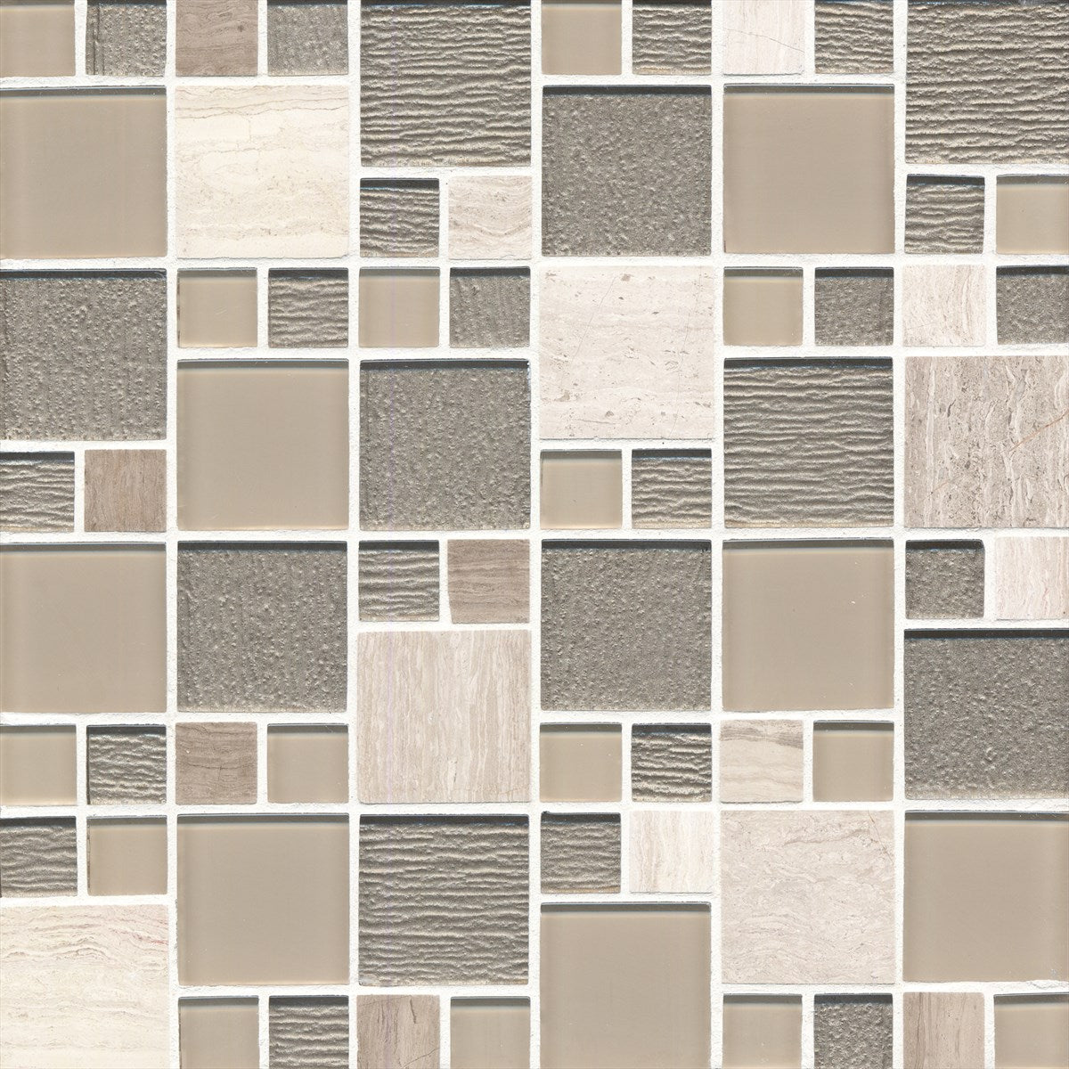 Natural Glass Stone Mix Lemongrass Square Various Mosaic