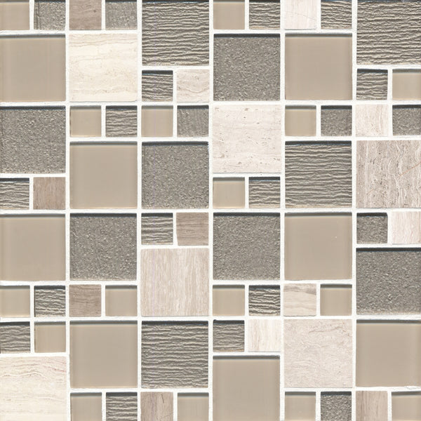 Natural Glass Stone Mix Lemongrass Square Various Mosaic