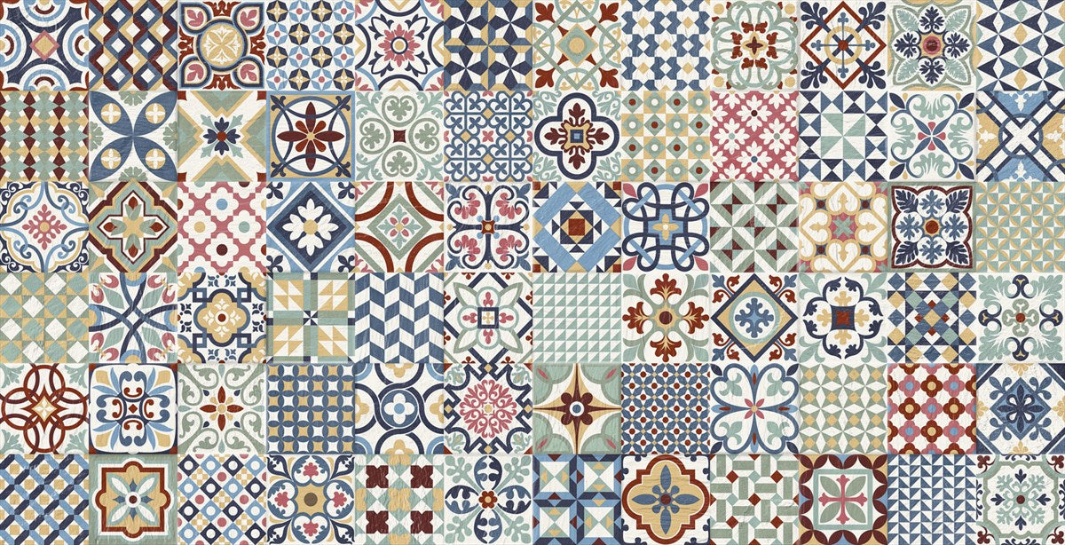Sutura Multi Mix Porcelain Glazed Insert Matt Tile