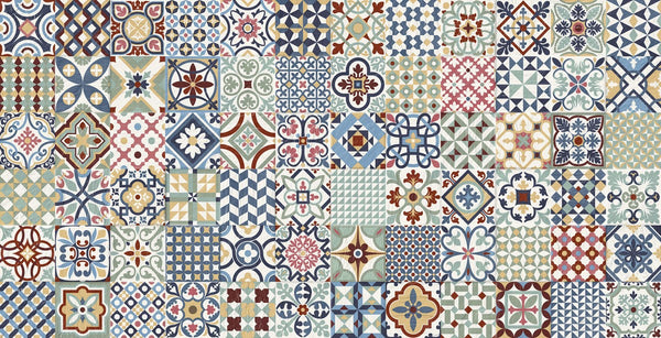 Sutura Multi Mix Porcelain Glazed Insert Matt Tile