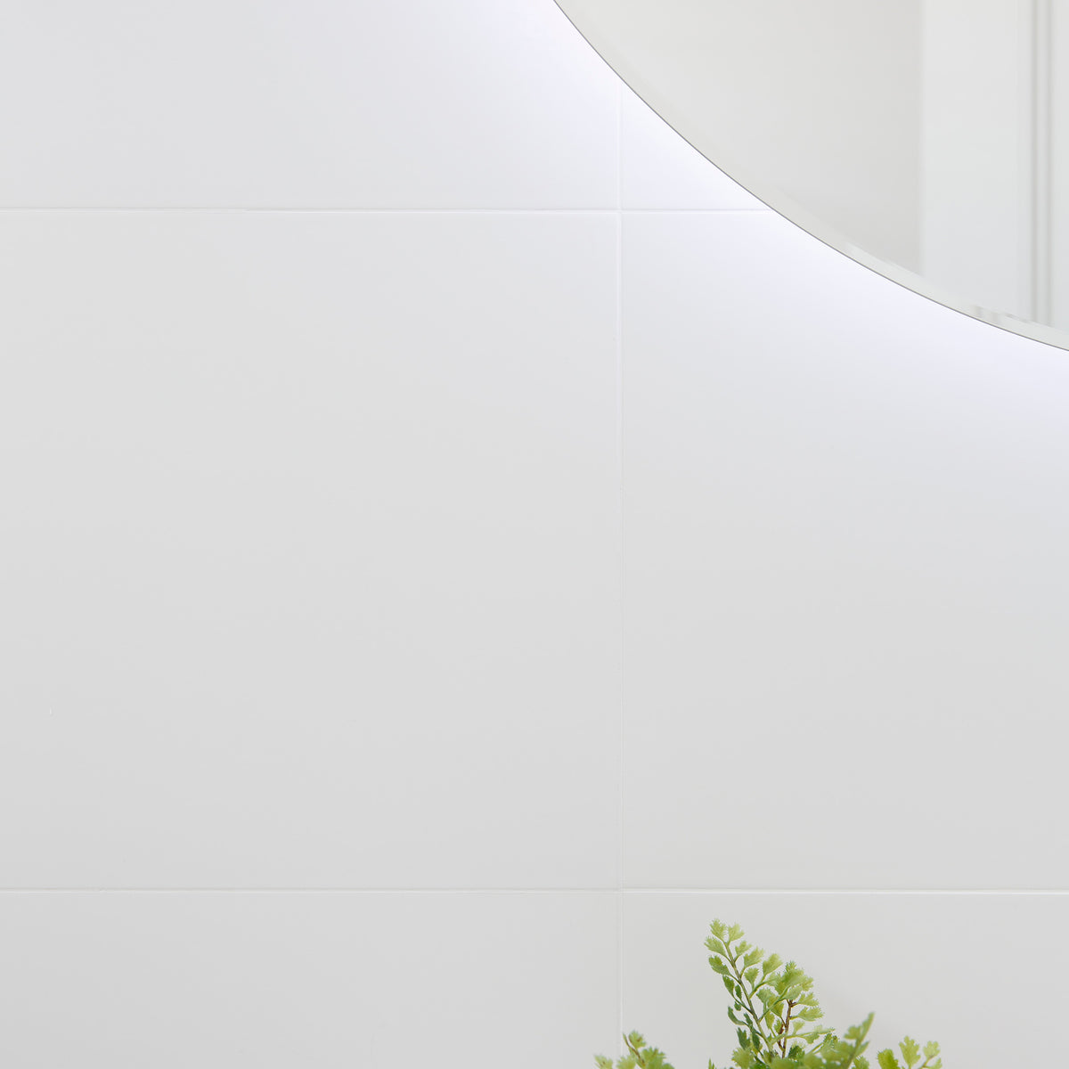 White Satin Tile - lifestyle view