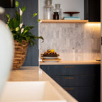 Natural Marble White Calacatta Herringbone Honed Mosaic - lifestyle view