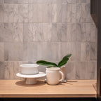 Natural Marble White Calacatta Herringbone Honed Mosaic - lifestyle view