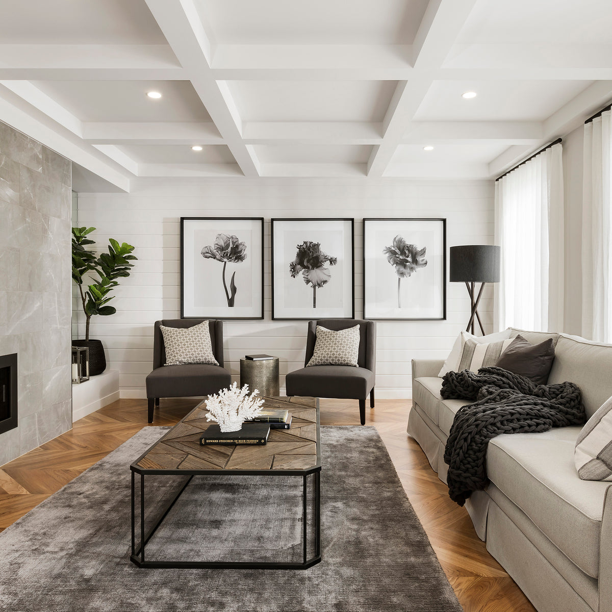 Amani Grey Polished Tile - lifestyle view
