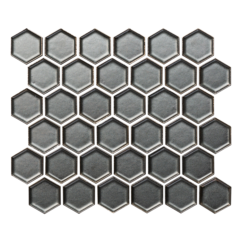 Art Hexagon Burnt Bronze Gloss Mosaic