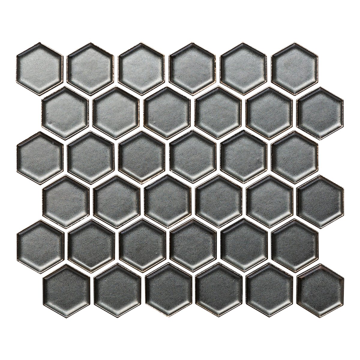 Art Hexagon Burnt Bronze Gloss Mosaic