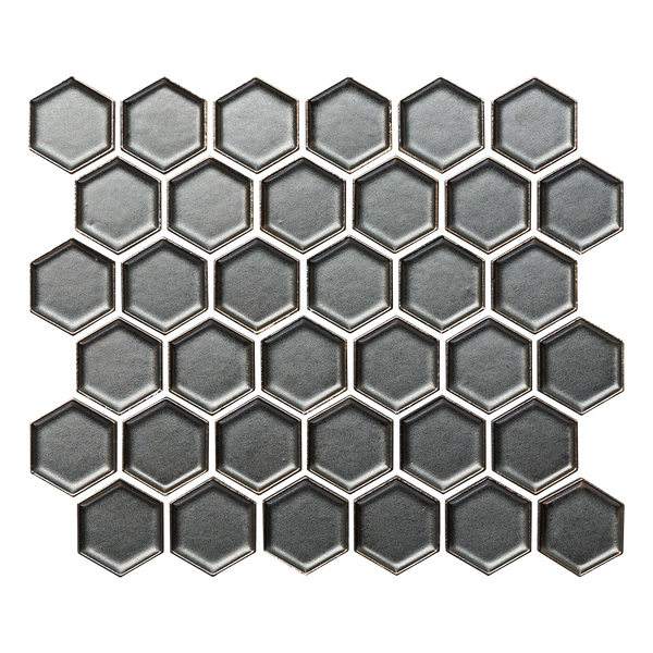 Art Hexagon Burnt Bronze Gloss Mosaic