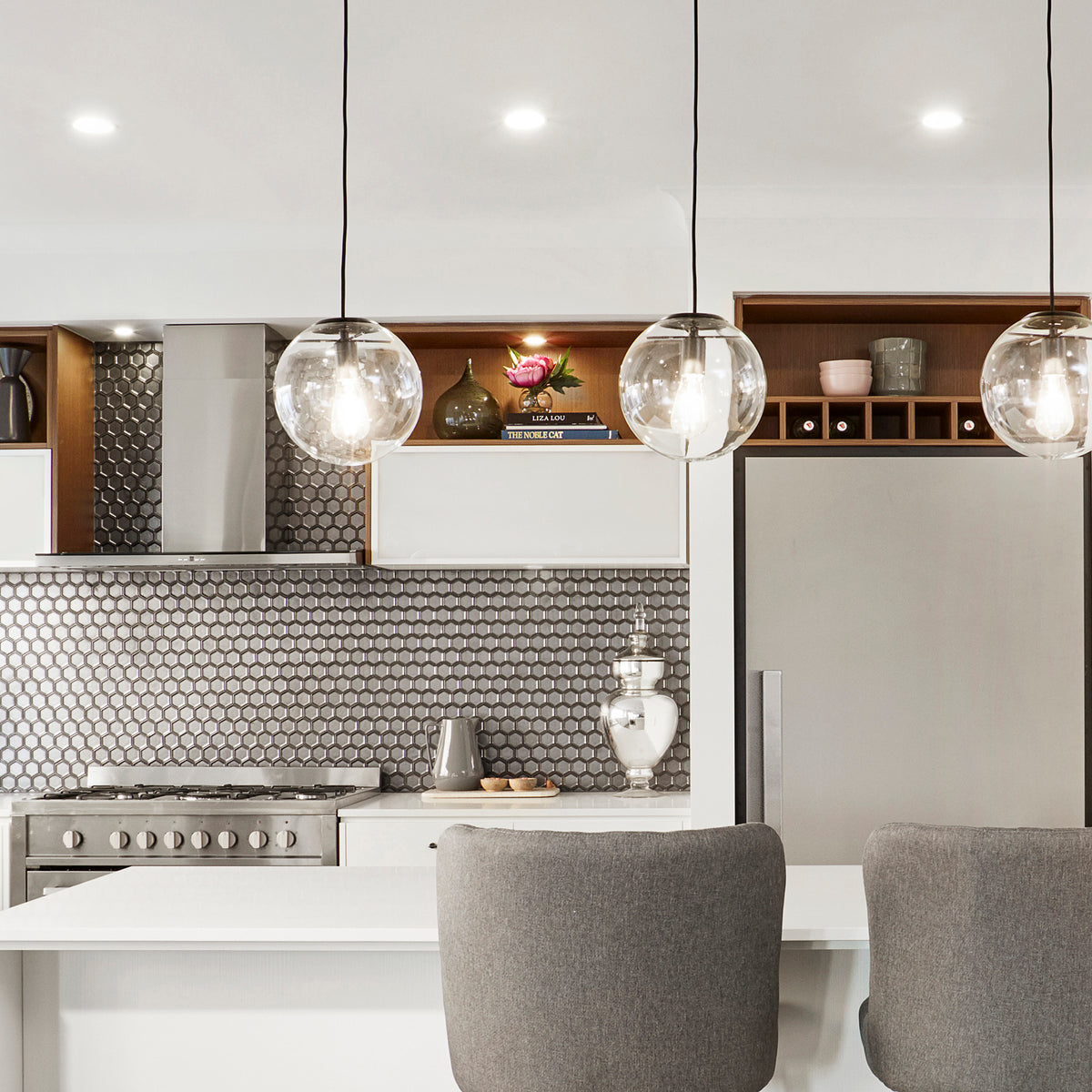 Hexagon Burnt Bronze Gloss Mosaic - lifestyle view