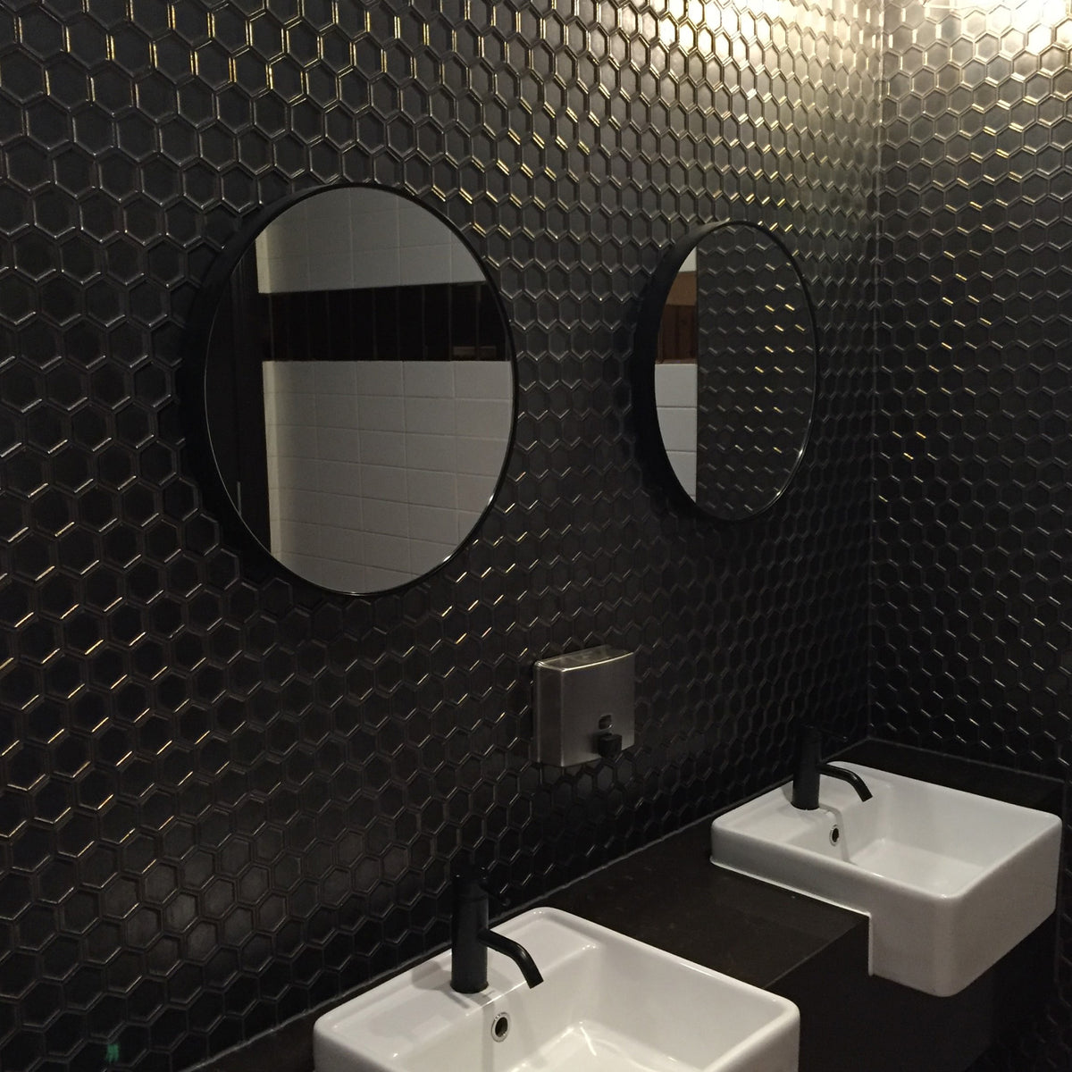 Hexagon Burnt Bronze Gloss Mosaic - lifestyle view