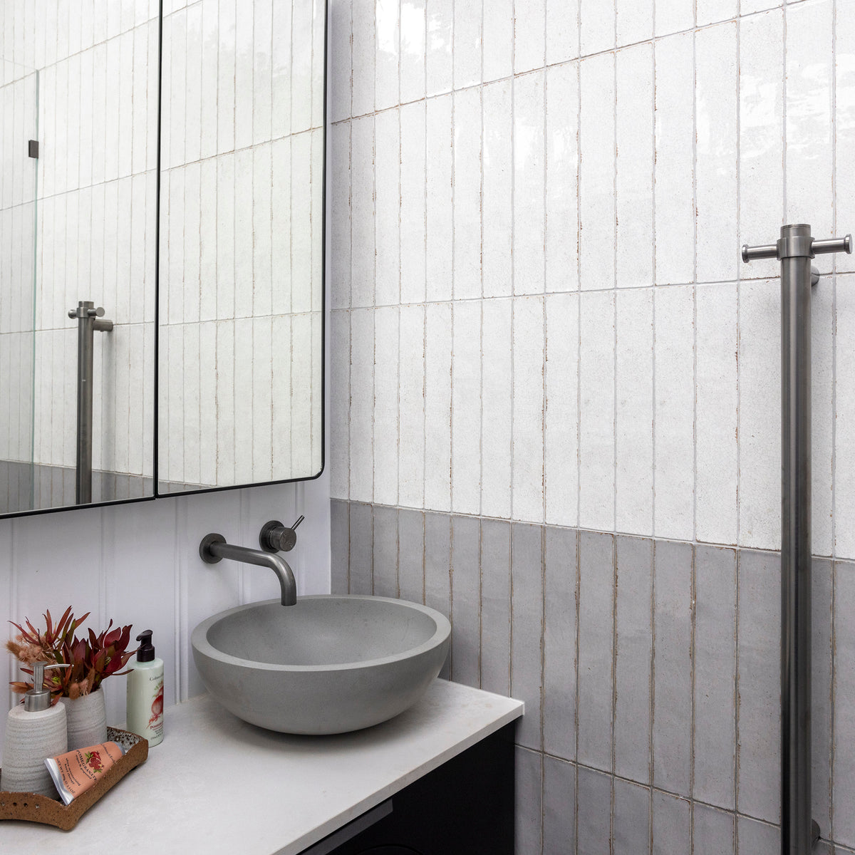 White Structured Gloss Tile - lifestyle view