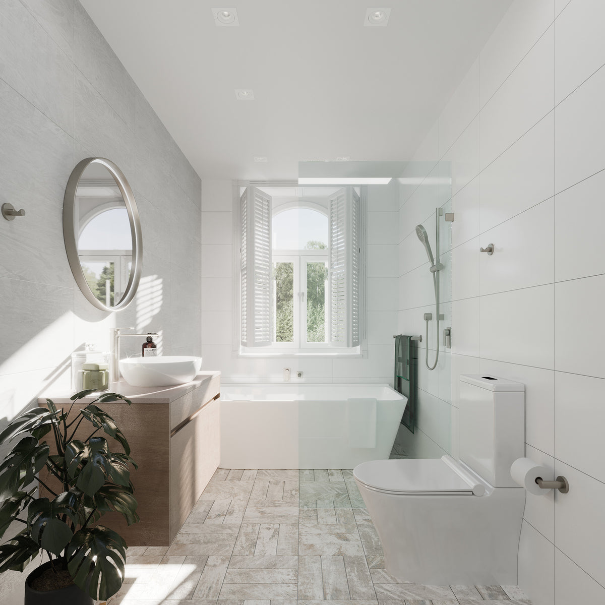 Kuni Grey Matt Tile - lifestyle view