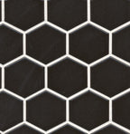 Mono Hexagon Black Matt Mosaic
