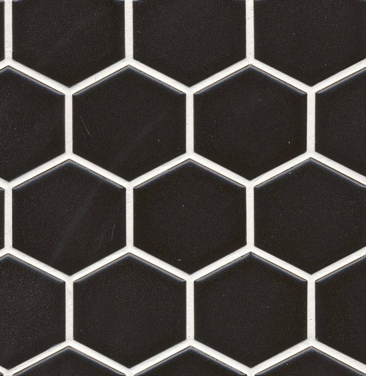 Mono Hexagon Black Matt Mosaic