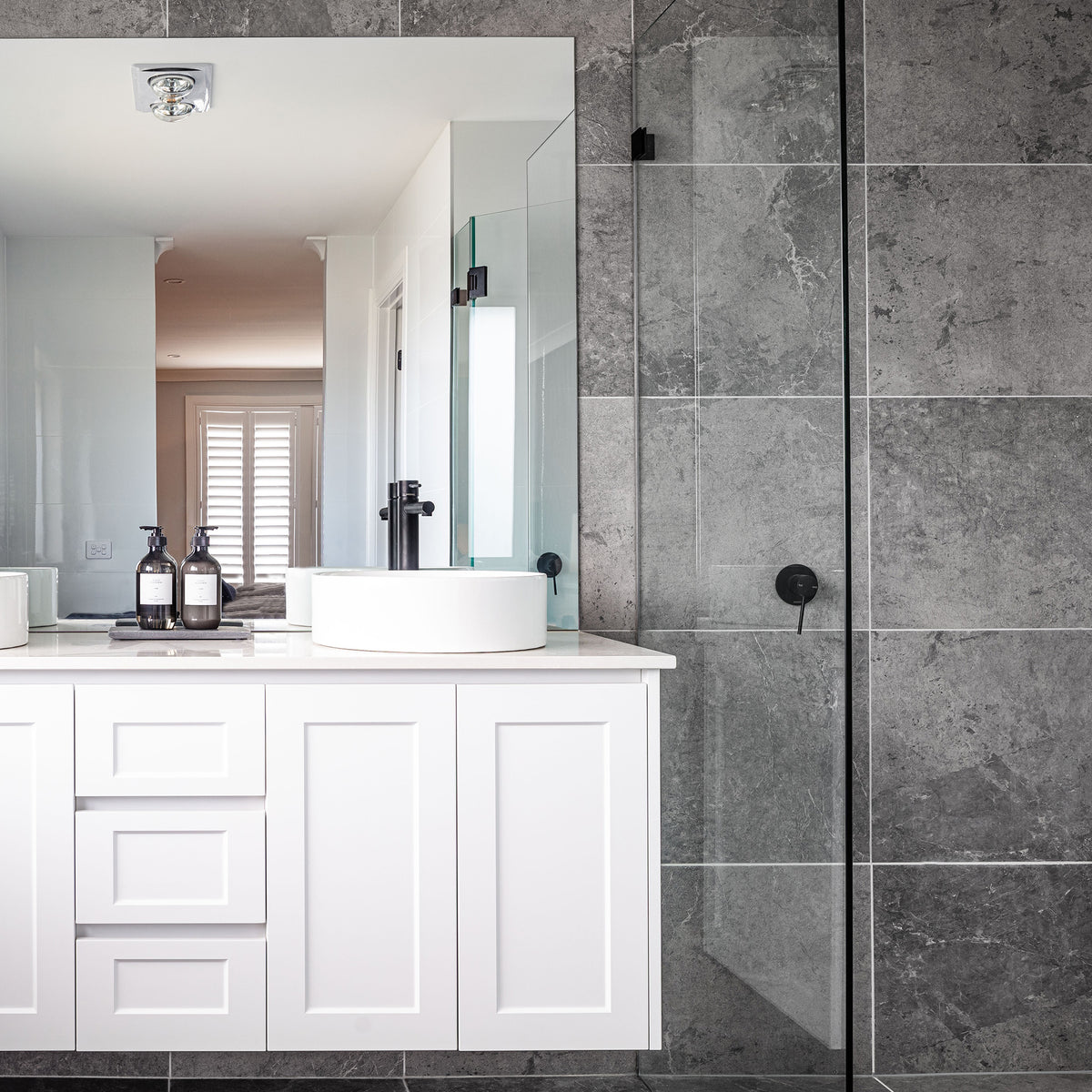 Grey Matt Tile - lifestyle view