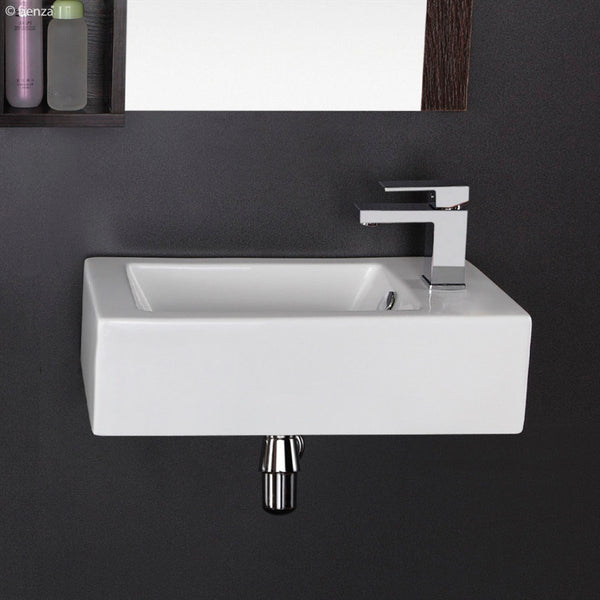 Wall Mounted Basin 1TH Ceramic 500X250 Gloss White