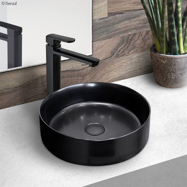 Vessel Basin No Tap Hole Ceramic 350 Matte Black