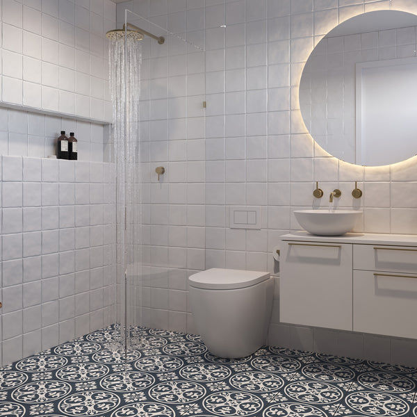 Super White Structured Matt Tile - lifestyle view