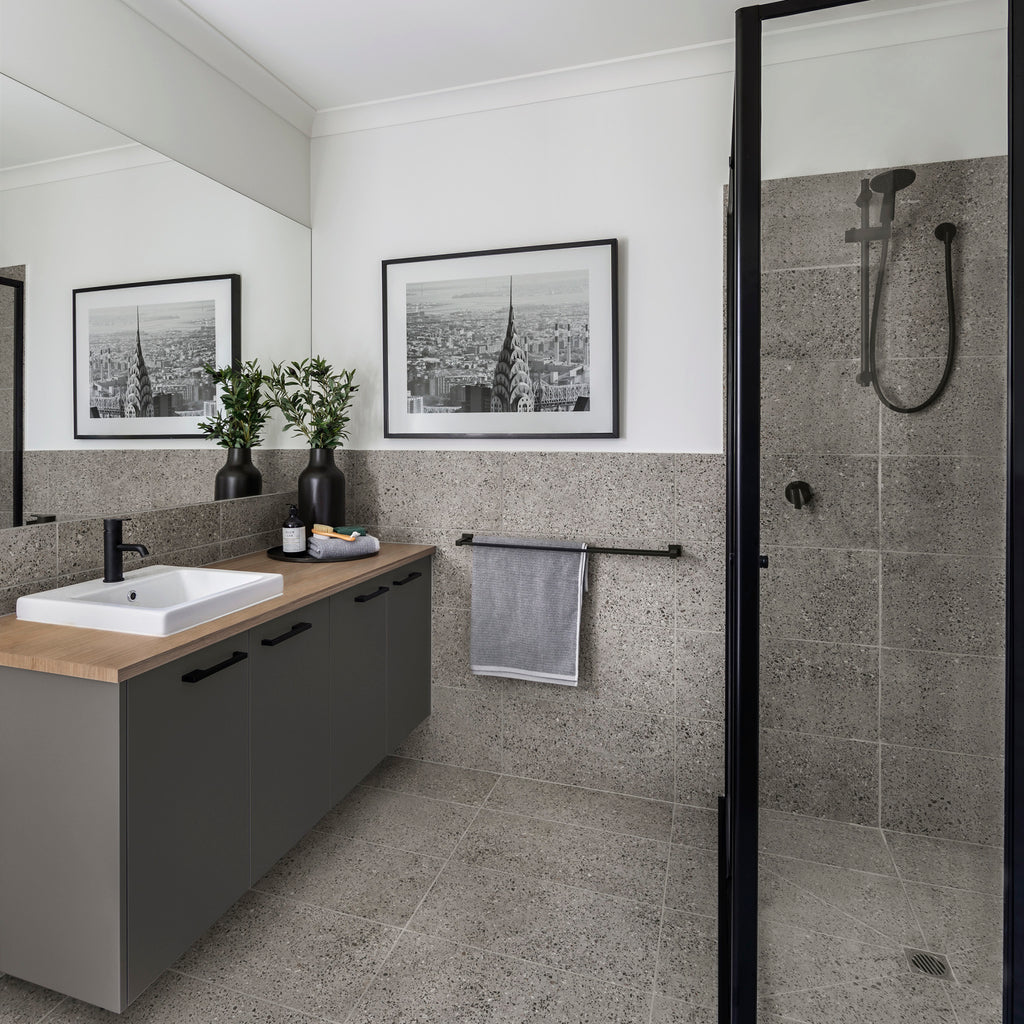 Greige Textured Tile - lifestyle view