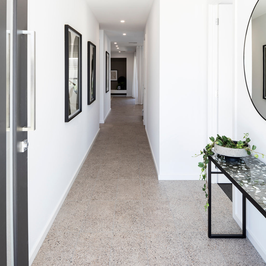 Greige Textured Tile - lifestyle view