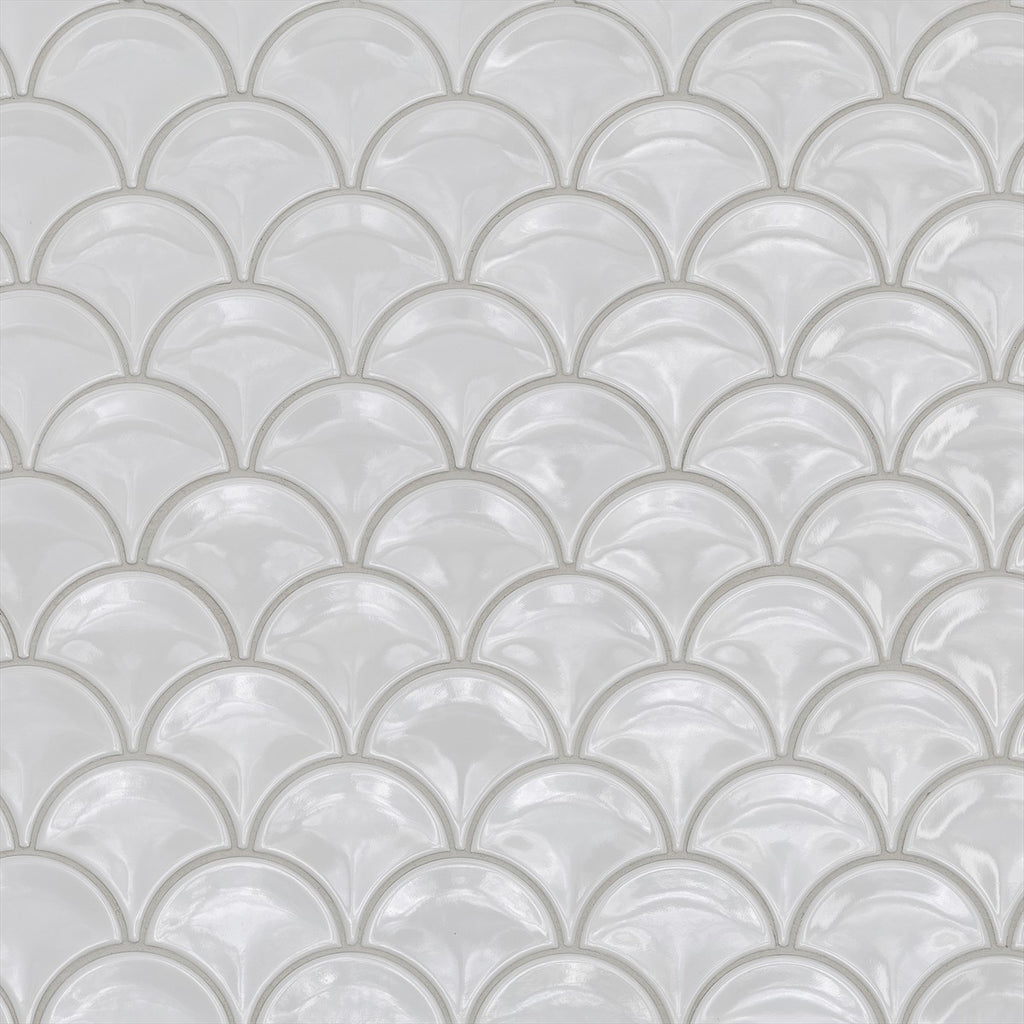 Fan White Gloss Mosaic
