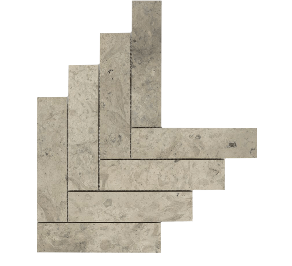 Natural Limestone Thala Grey Herringbone Honed Mosaic