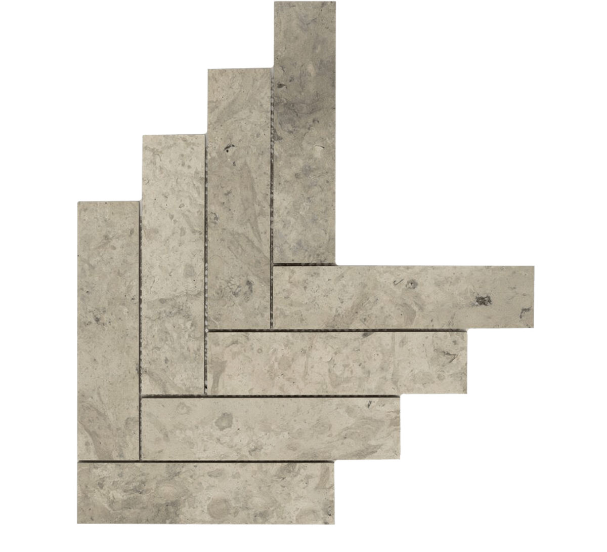 Natural Limestone Thala Grey Herringbone Honed Mosaic
