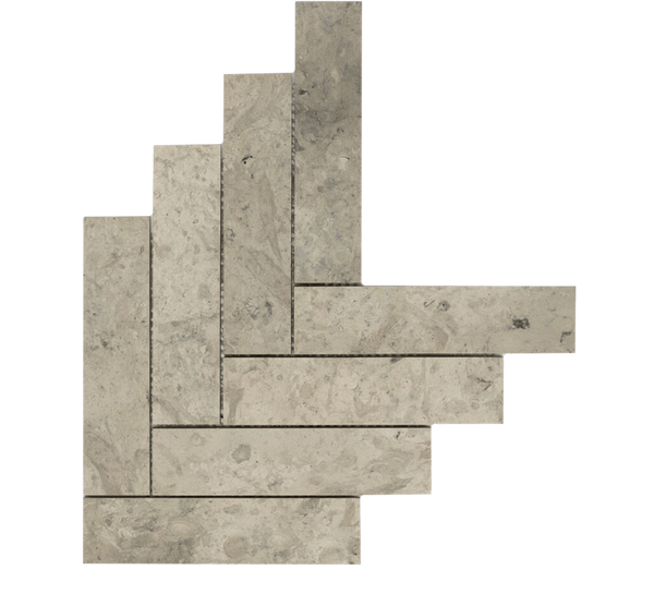 Natural Limestone Thala Grey Herringbone Honed Mosaic