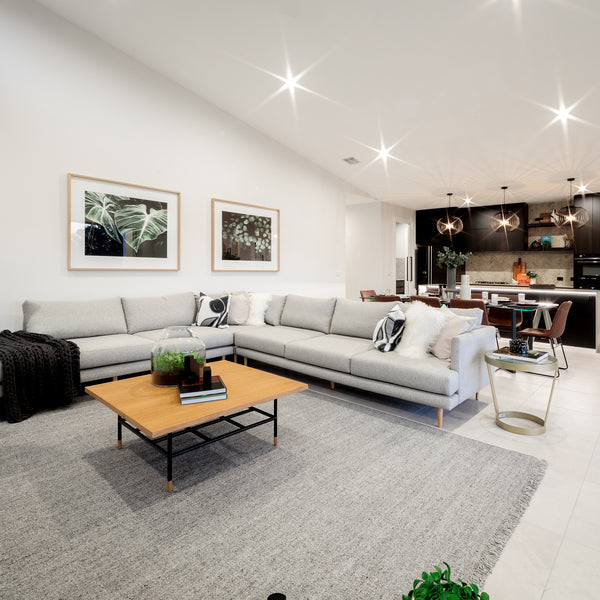 Natural Limestone Thala Grey Herringbone Honed Mosaic - lifestyle view