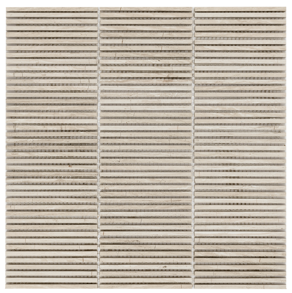 Natural Travertine Silver Fingers Polished Mosaic