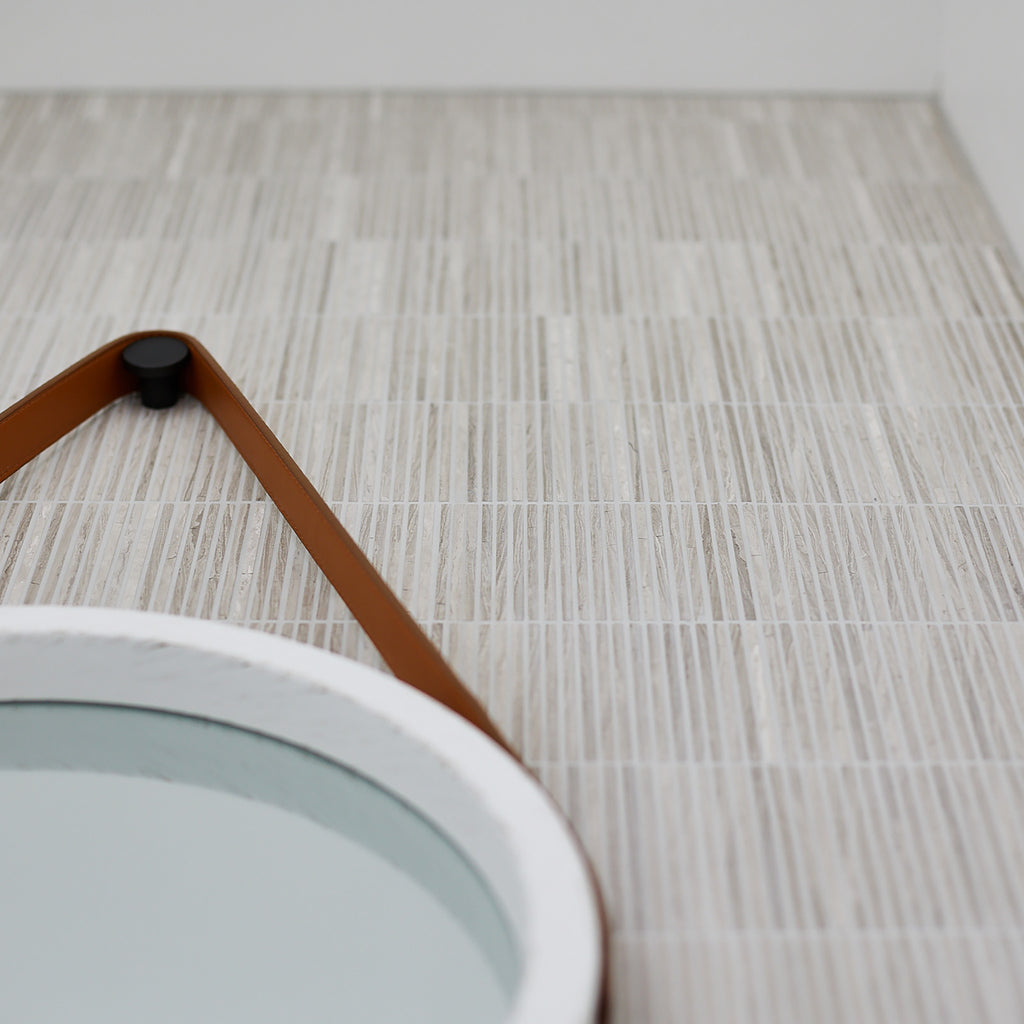 Natural Travertine Silver Fingers Polished Mosaic - lifestyle view