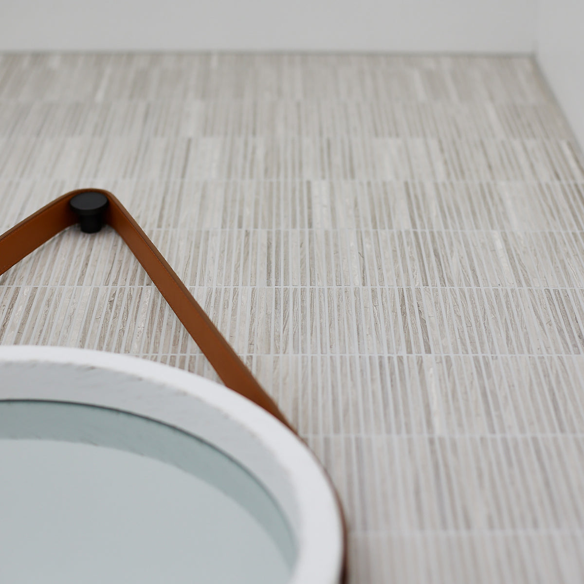 Natural Travertine Silver Fingers Polished Mosaic - lifestyle view