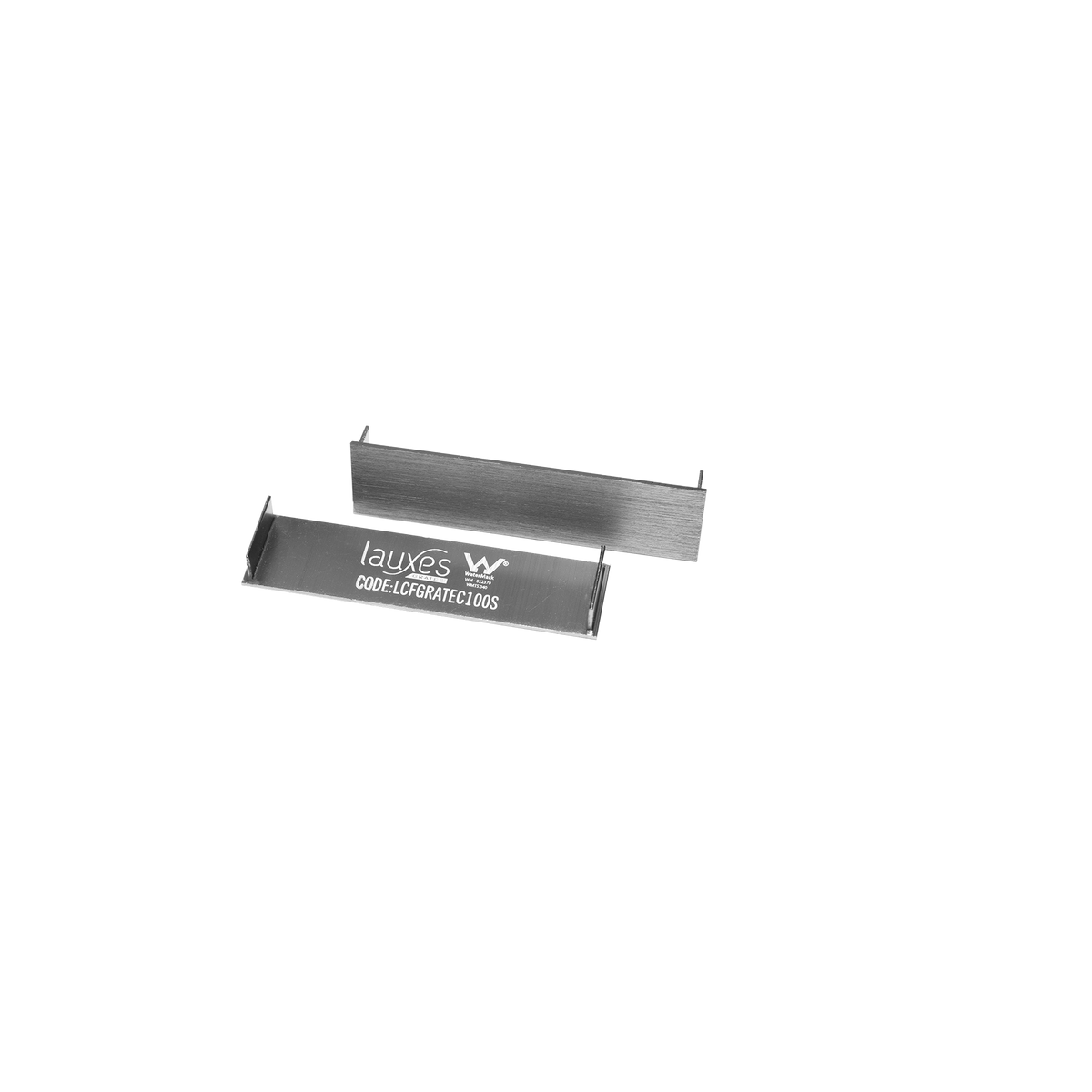 Standard Tile Insert Floor Grate & Next Generation Floor Grate End Caps 26mm High (Pack of 2) - Silver