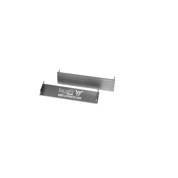 Standard Tile Insert Floor Grate & Next Generation Floor Grate End Caps 26mm High (Pack of 2) - Silver