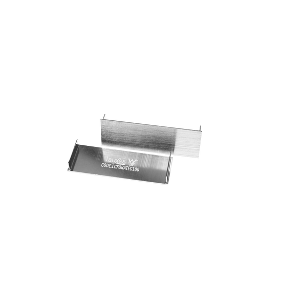 Tile Insert Plus Floor Grate End Caps 35mm High (Pack of 2) - Silver