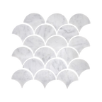 Natural Marble Bianco Carrara Fan Honed Mosaic