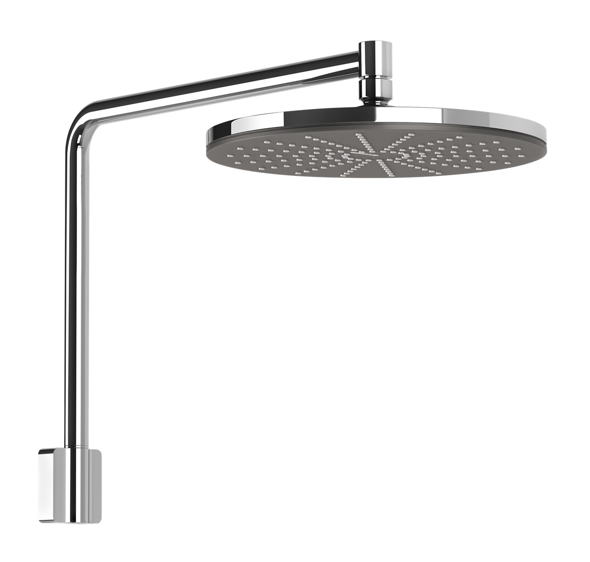 Vive Overhead Wall Shower Upswept Chrome