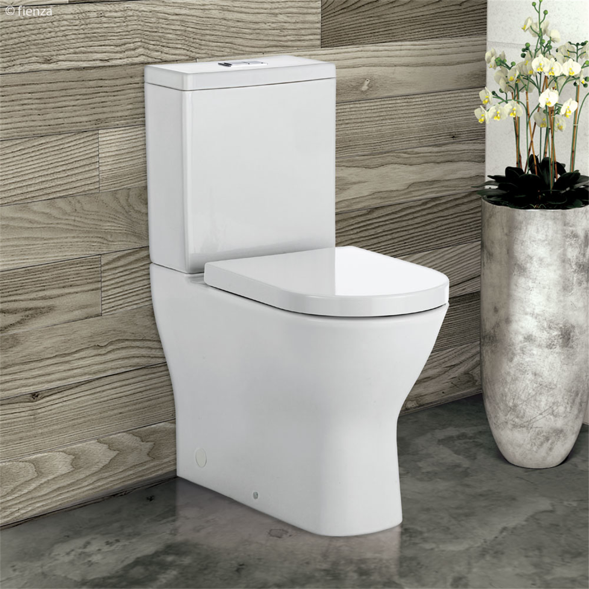 Rimless Extra Height Back To Wall Toilet Suite S Trap Gloss White
