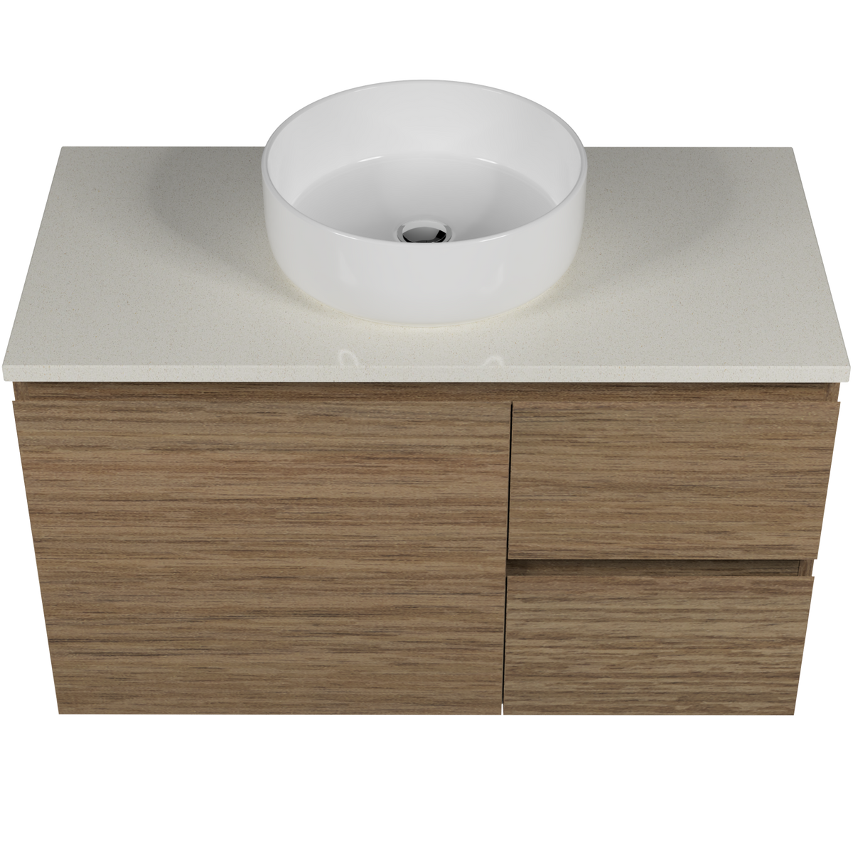 Vanity 900 Wall Hung Centre Basin Silksurface AC Top