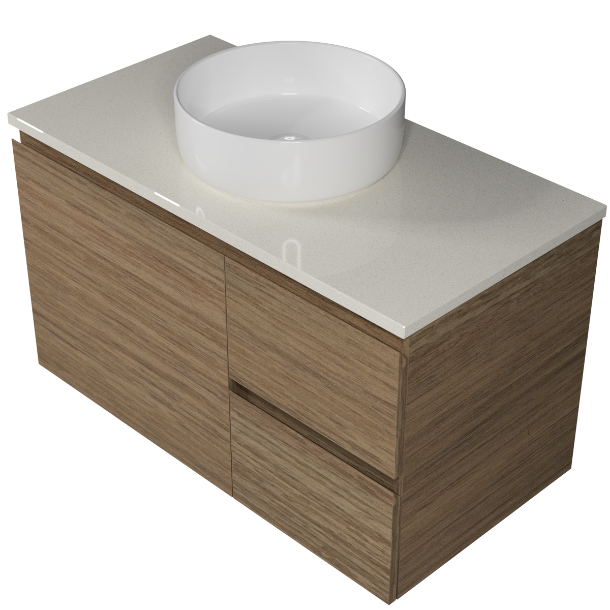 Vanity 900 Wall Hung Centre Basin Silksurface AC Top