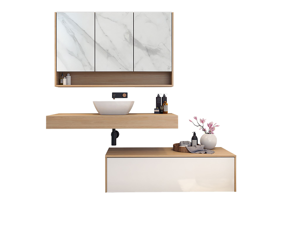 1200 Vanity Wall Hung Drawers Only with Basin & Laminate Top