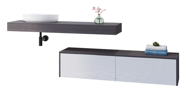 1500 Vanity Wall Hung Drawers Only with Basin & Laminate Top