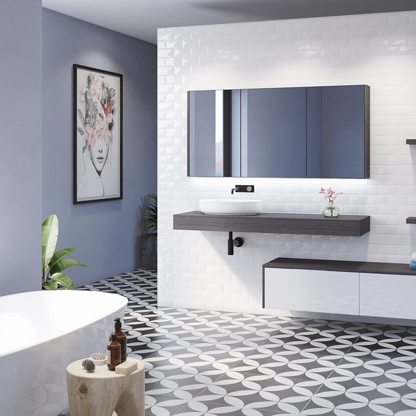 1500 Vanity Wall Hung Drawers Only with Basin & Laminate Top - lifestyle view