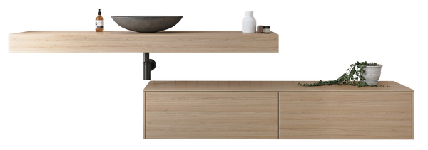 1800 Vanity Wall Hung Drawers Only with Basin & Laminate Top