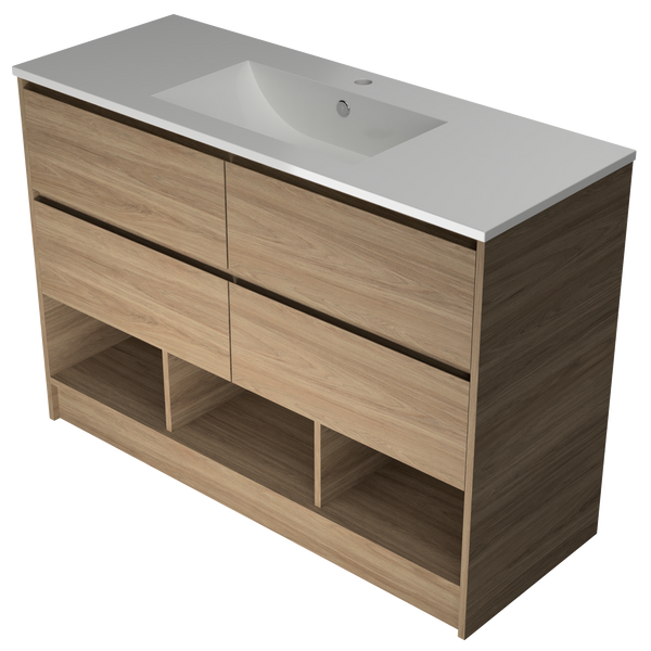 1200 Vanity Kick Drawers Only with Ceramic Basin Top