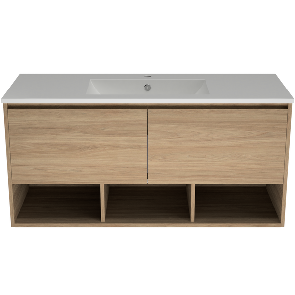 1200 Vanity Wall Hung Drawers Only with Ceramic Basin Top